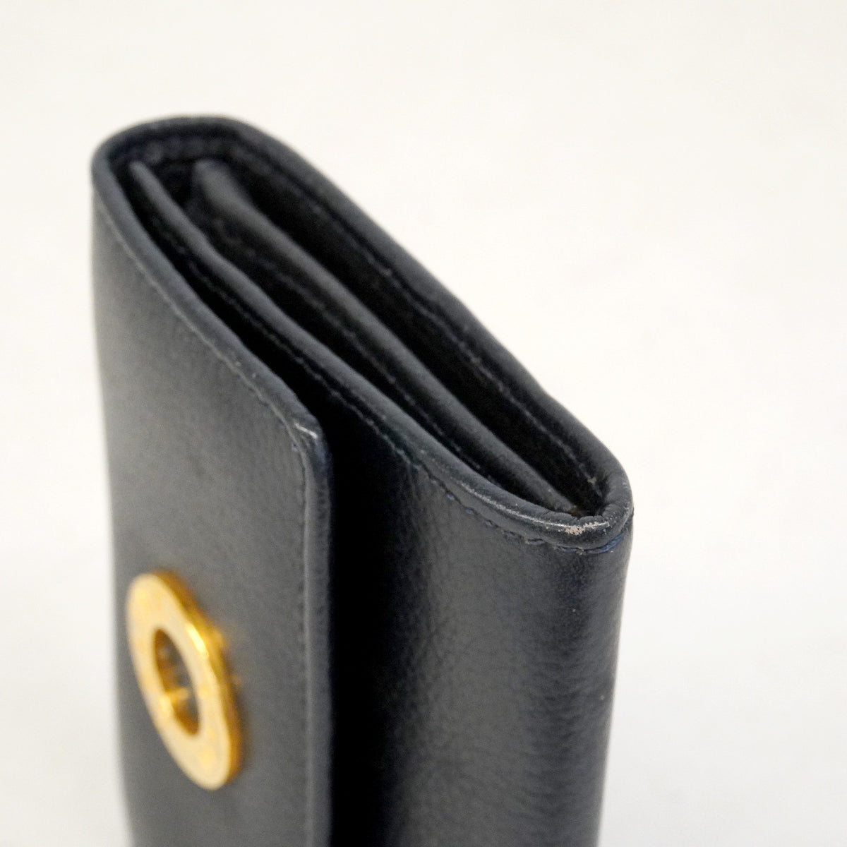 【6he4720-k】セリーヌ コインケース レザー ブラック ゴールド金具【中古】レディース