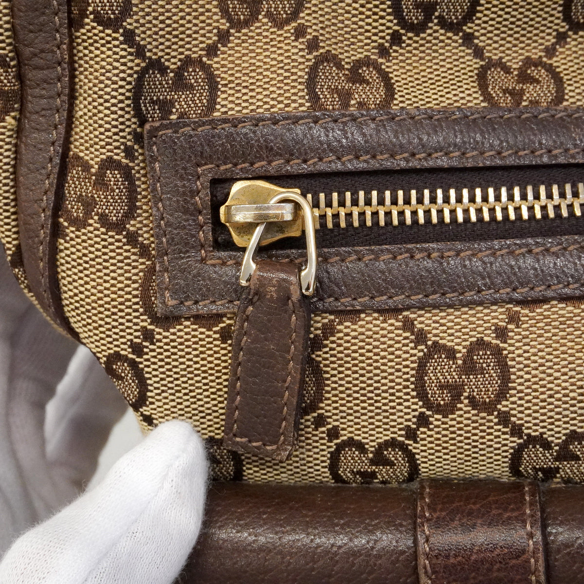 【6he4721-k】グッチ トートバッグ GGキャンバス 146247 キャンバス ブラウン ゴールド金具【中古】レディース