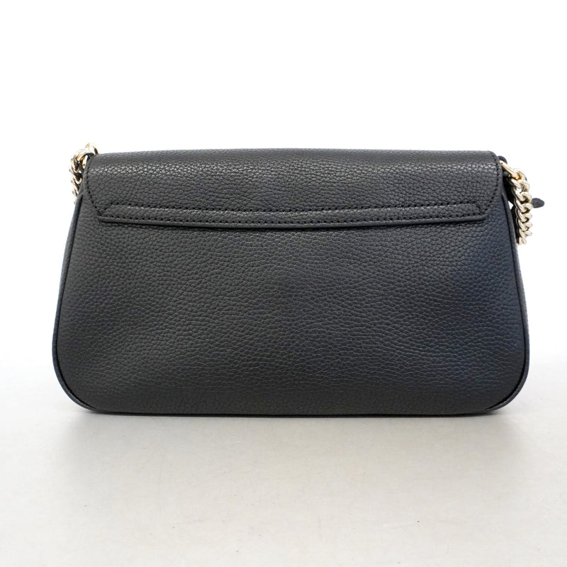 【6he4726-k】グッチ ショルダーバッグ ソーホー インターロッキングG 536224 レザー ブラック ゴールド金具【中古】レディース