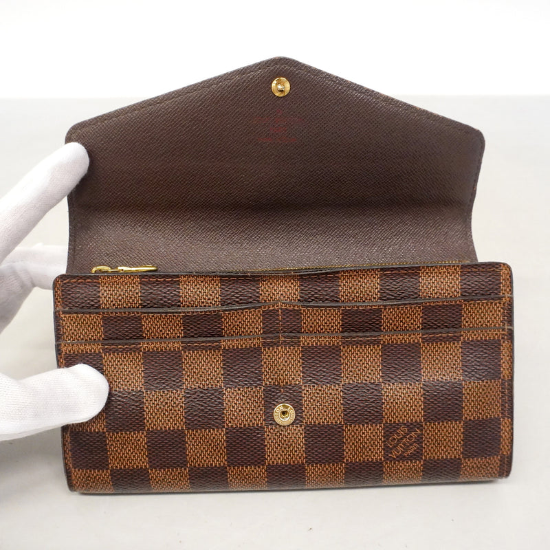 【6he4739】ルイヴィトン 長財布 ダミエ ポルトフォイユサラ N63209 エベヌ【中古】レディース