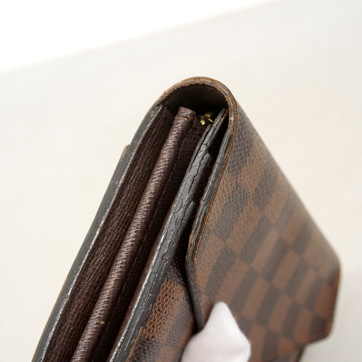【6he4739】ルイヴィトン 長財布 ダミエ ポルトフォイユサラ N63209 エベヌ【中古】レディース