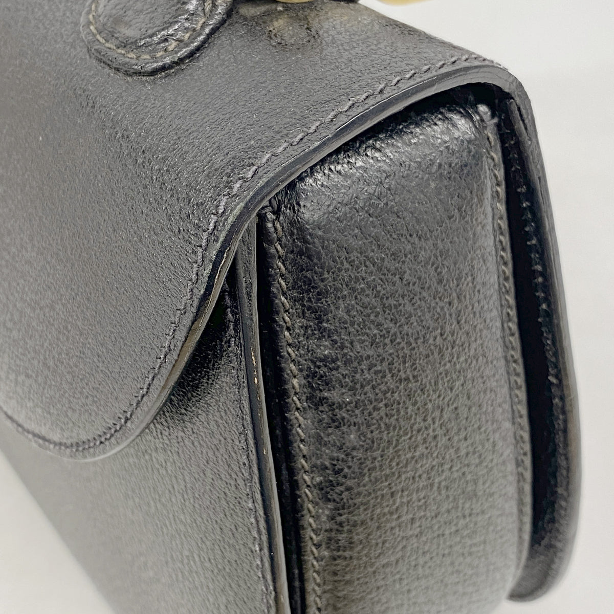 【6he4740-k】グッチ ハンドバッグ バンブー 000 2029 0633 レザー ブラック ゴールド金具【中古】レディース