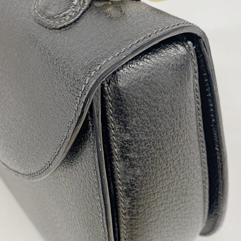 【6he4740-k】グッチ ハンドバッグ バンブー 000 2029 0633 レザー ブラック ゴールド金具【中古】レディース