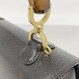 【6he4740-k】グッチ ハンドバッグ バンブー 000 2029 0633 レザー ブラック ゴールド金具【中古】レディース