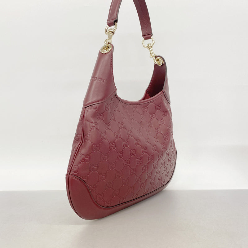 【6he4742-k】グッチ ショルダーバッグ グッチシマ 334981 レザー ボルドー ゴールド金具【中古】レディース
