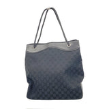 【6he4743-k】グッチ トートバッグ GGキャンバス 109141 キャンバス ブラック シルバー金具【中古】レディース
