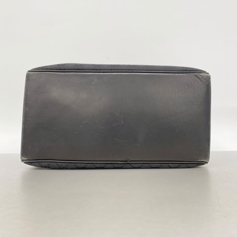 【6he4743-k】グッチ トートバッグ GGキャンバス 109141 キャンバス ブラック シルバー金具【中古】レディース