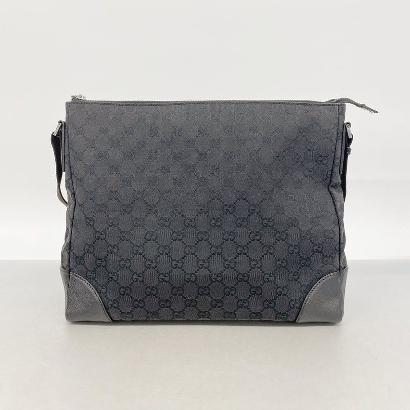 【6he4744-k】グッチ ショルダーバッグ GGキャンバス 110054 キャンバス ブラック シルバー金具【中古】レディース