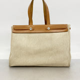 【6he4745】エルメス トートバッグ エールバッグカバスMM トワルアッシュ ナチュラル シルバー金具 □F刻印【中古】レディース