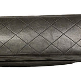 【6he4756】シャネル ショルダーバッグ マトラッセ Wフラップ Wチェーン ラムスキン ブラック ゴールド金具【中古】レディース