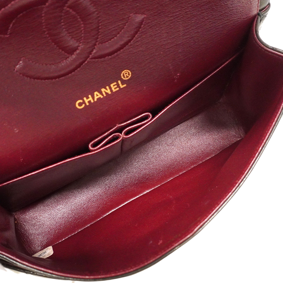 【6he4756】シャネル ショルダーバッグ マトラッセ Wフラップ Wチェーン ラムスキン ブラック ゴールド金具【中古】レディース