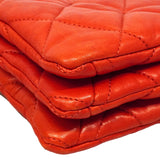 【6he4758】シャネル ショルダーバッグ マトラッセ Wチェーン ラムスキン レッド シルバー金具【中古】レディース