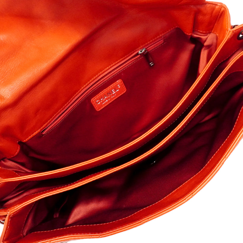 【6he4758】シャネル ショルダーバッグ マトラッセ Wチェーン ラムスキン レッド シルバー金具【中古】レディース