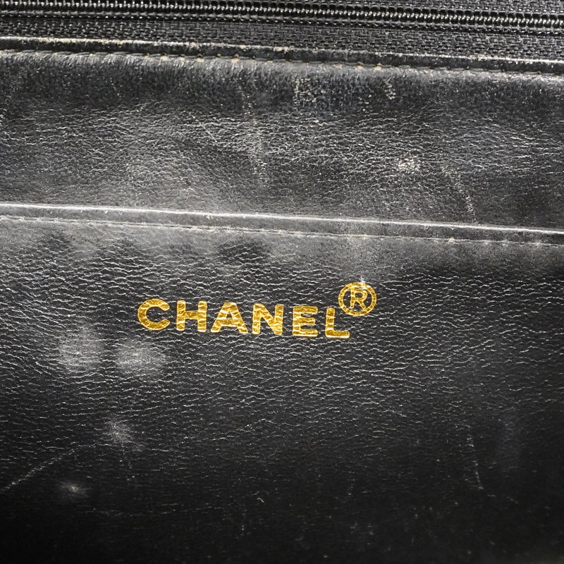 【6he4759】シャネル ショルダーバッグ デカマトラッセ Wチェーン デニム ブルー ゴールド金具【中古】レディース