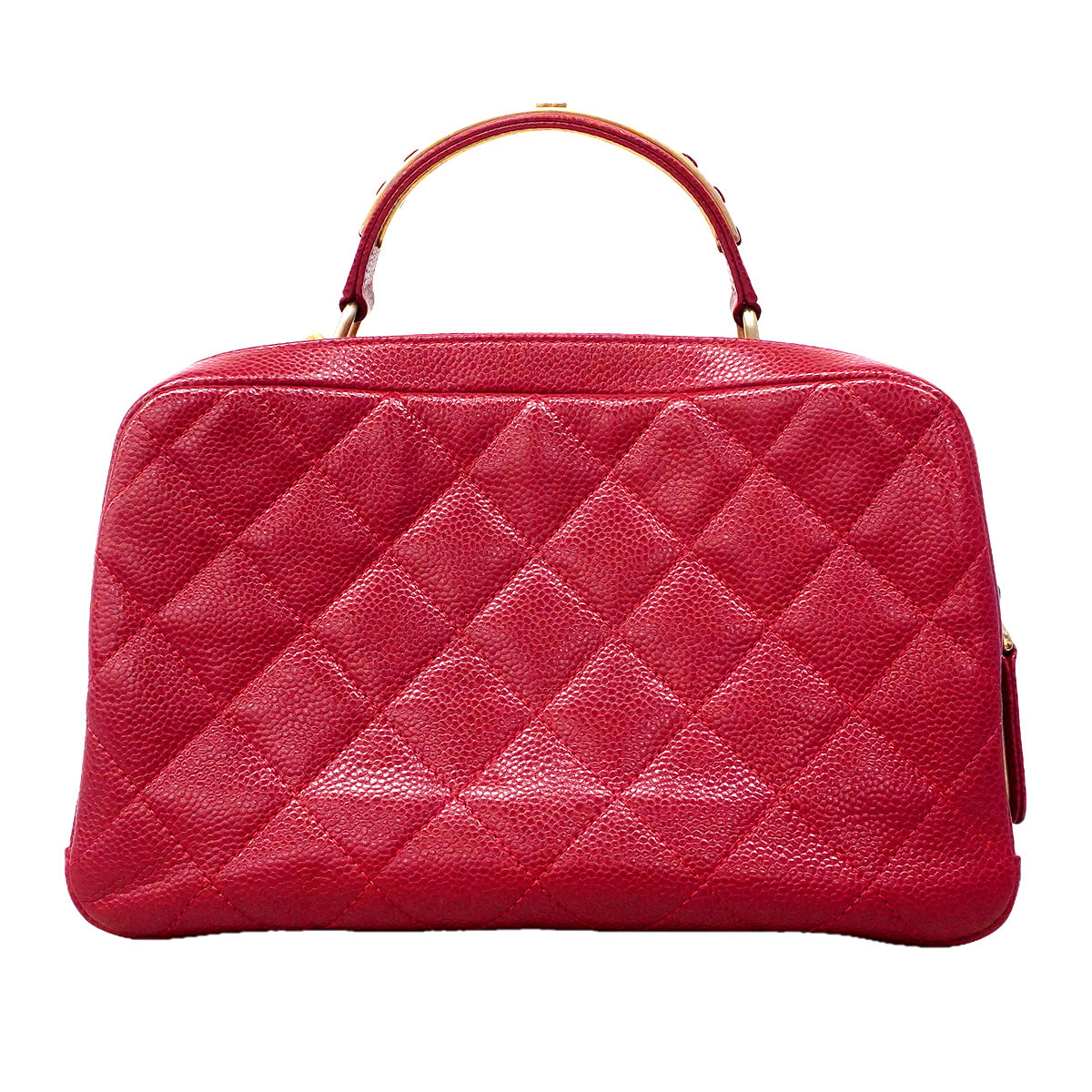 【6he4760】シャネル ハンドバッグ マトラッセ チェーンショルダー キャビアスキン レッド ゴールド金具 2wayバック【中古】レディース