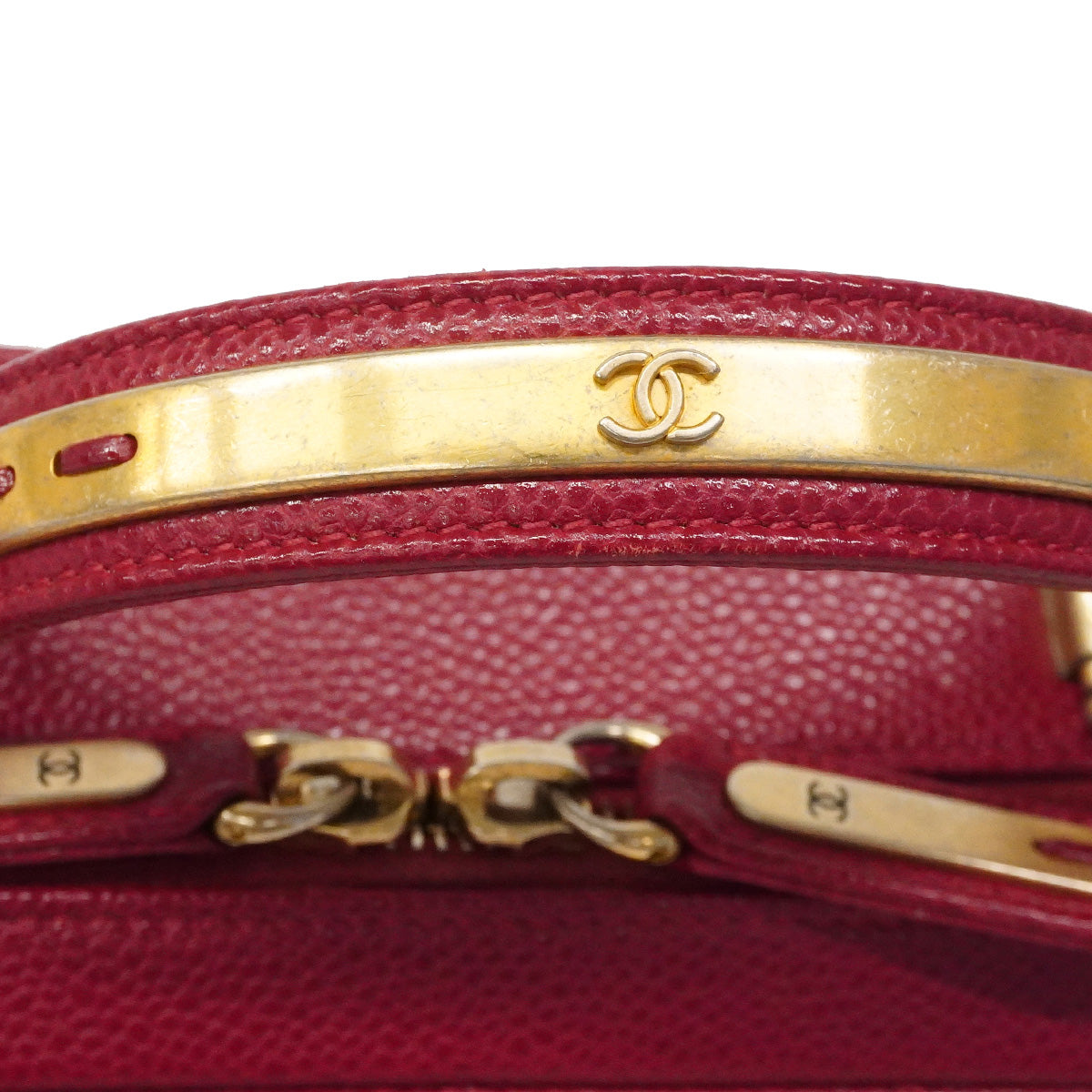 【6he4760】シャネル ハンドバッグ マトラッセ チェーンショルダー キャビアスキン レッド ゴールド金具 2wayバック【中古】レディース