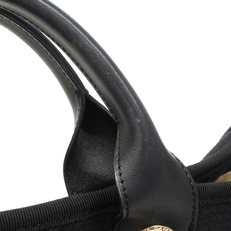 【6he4761】シャネル チェーントート ドーヴィル キャンバス ブラック シャンパンゴールド金具 2wayバック【中古】レディース