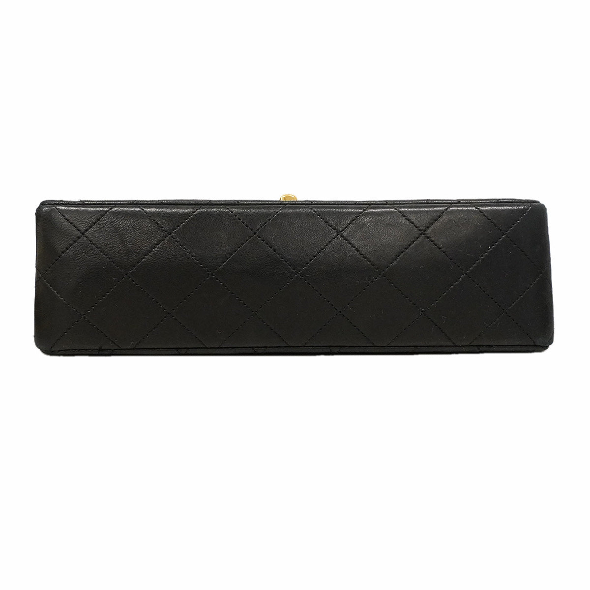 【6he4764】シャネル ショルダーバッグ マトラッセ Wフラップ Wチェーン ラムスキン ブラック ゴールド金具【中古】レディース