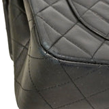 【6he4764】シャネル ショルダーバッグ マトラッセ Wフラップ Wチェーン ラムスキン ブラック ゴールド金具【中古】レディース