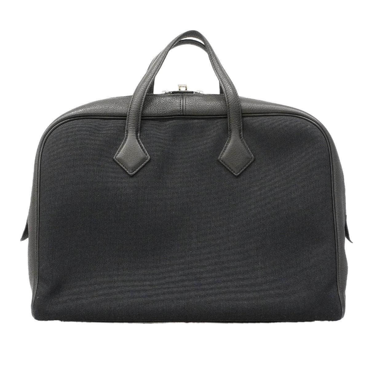 【6he4766】エルメス ブリーフケース ヴィクトリア2H12 トリヨンクレマンス トワルオフィシエ ブラック シルバー金具 D刻印【中古】メンズ