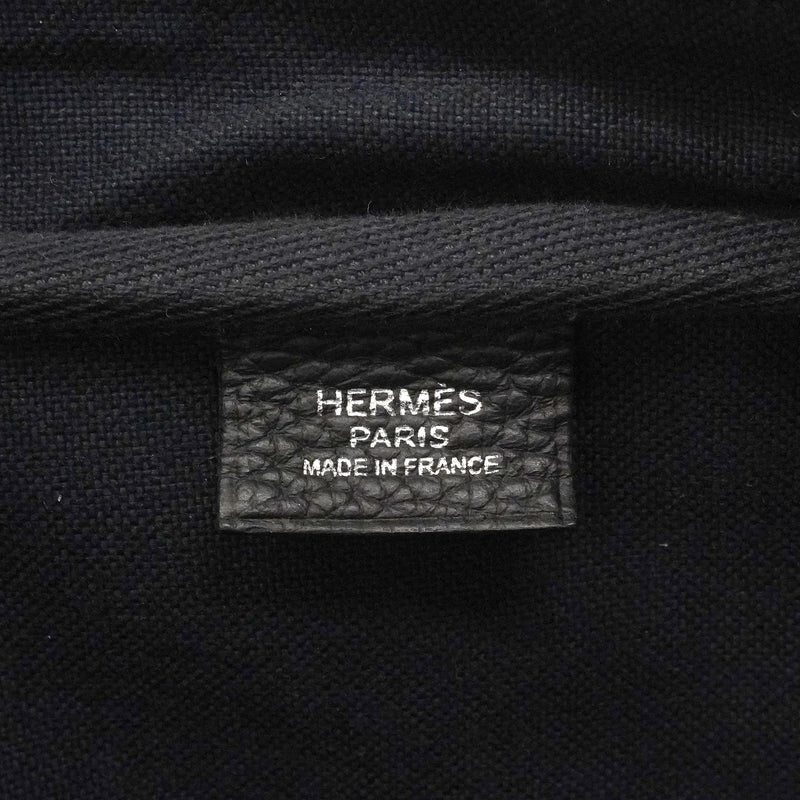 【6he4766】エルメス ブリーフケース ヴィクトリア2H12 トリヨンクレマンス トワルオフィシエ ブラック シルバー金具 D刻印【中古】メンズ