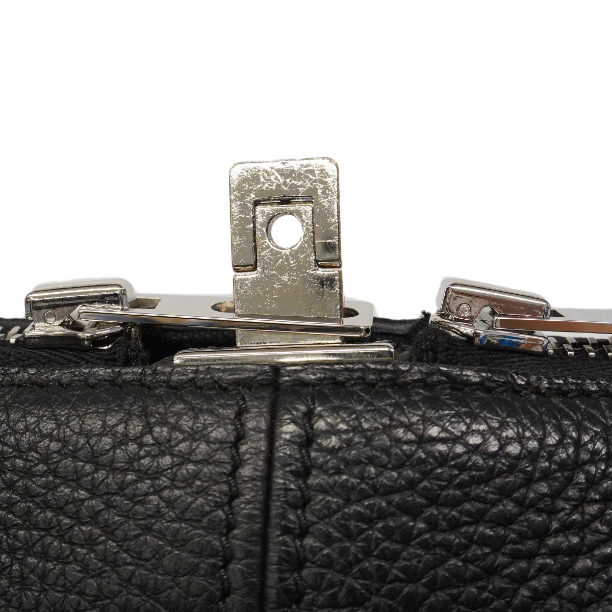 【6he4766】エルメス ブリーフケース ヴィクトリア2H12 トリヨンクレマンス トワルオフィシエ ブラック シルバー金具 D刻印【中古】メンズ