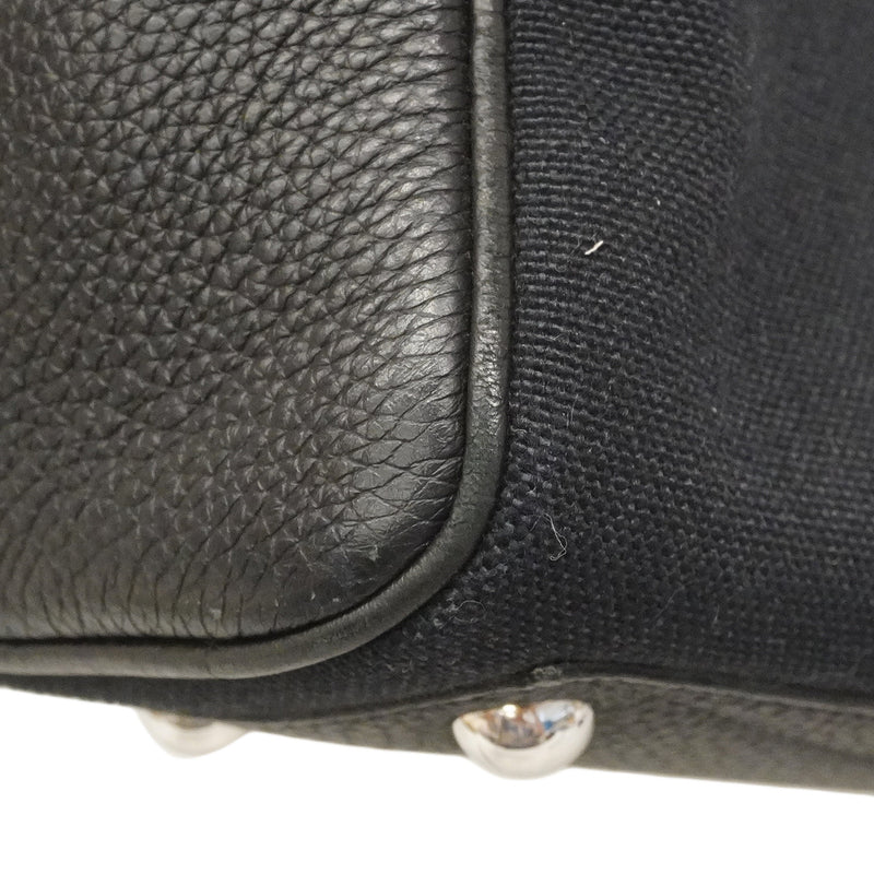 【6he4766】エルメス ブリーフケース ヴィクトリア2H12 トリヨンクレマンス トワルオフィシエ ブラック シルバー金具 D刻印【中古】メンズ