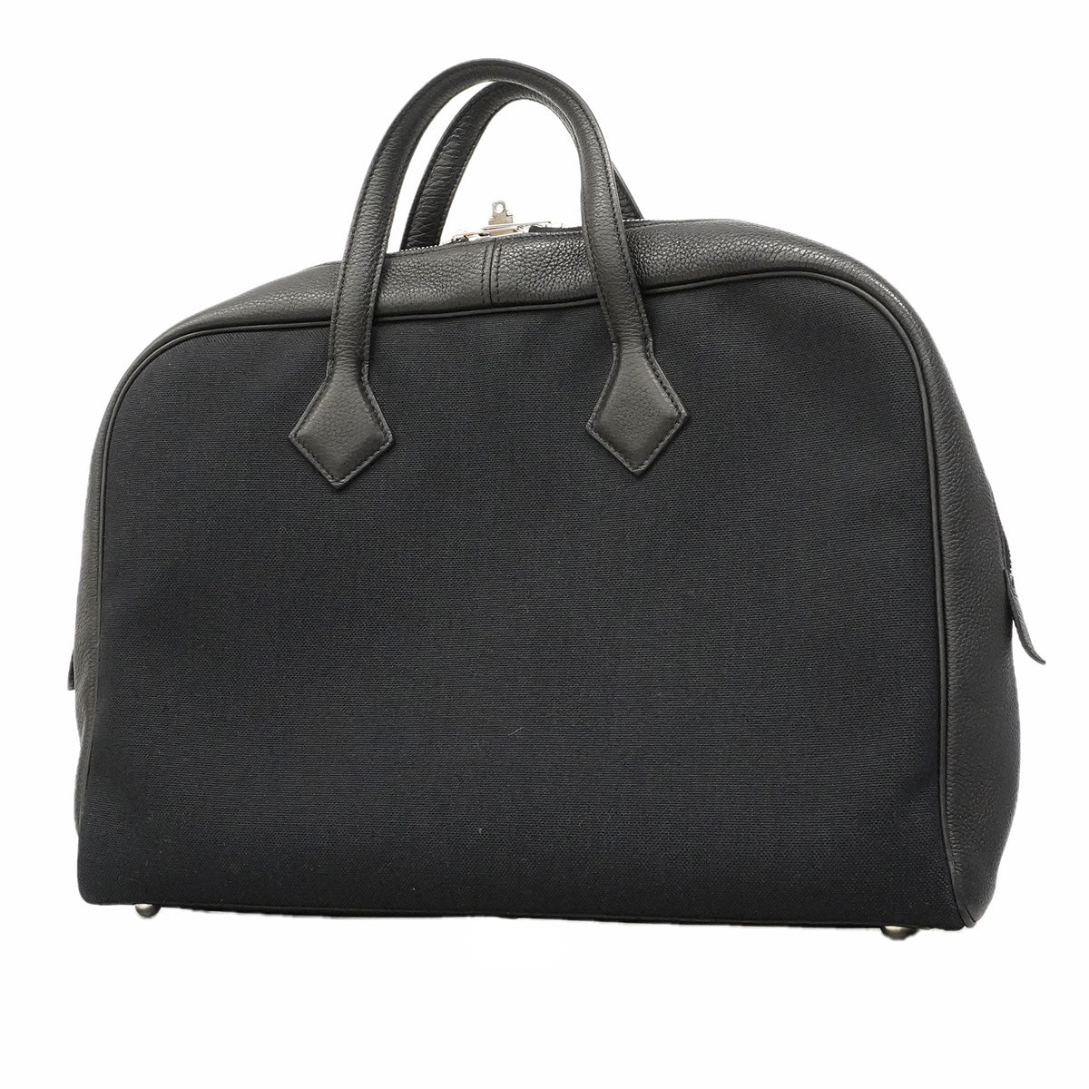 【6he4766】エルメス ブリーフケース ヴィクトリア2H12 トリヨンクレマンス トワルオフィシエ ブラック シルバー金具 D刻印【中古】メンズ