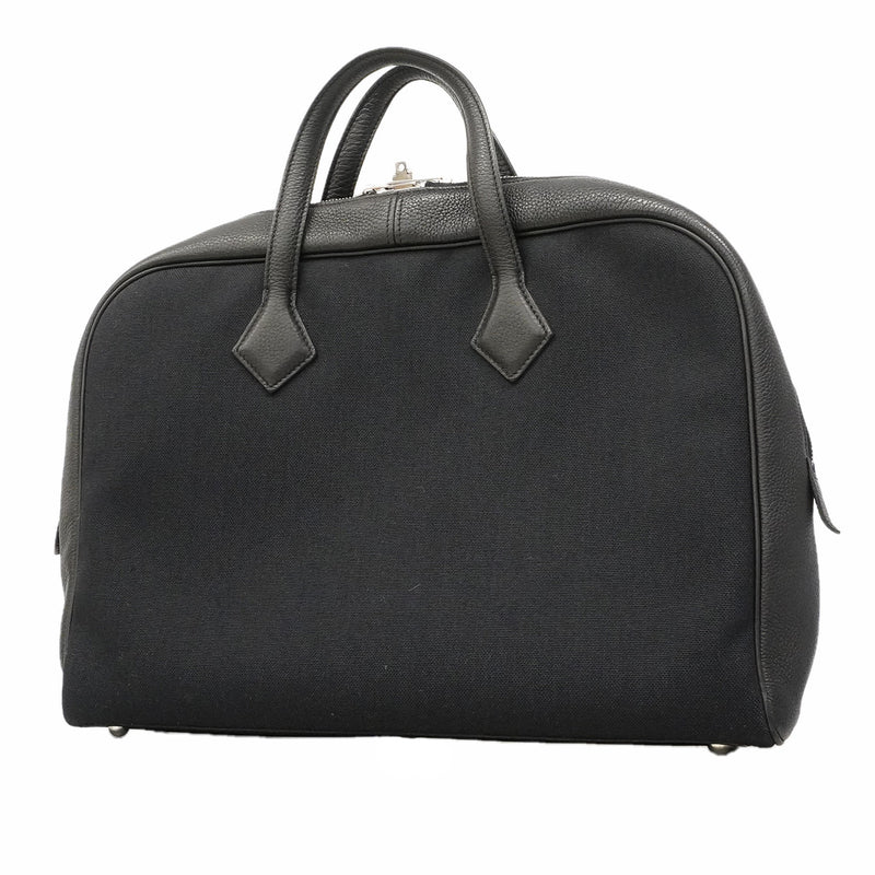 【6he4766】エルメス ブリーフケース ヴィクトリア2H12 トリヨンクレマンス トワルオフィシエ ブラック シルバー金具 D刻印【中古】メンズ