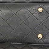 【6he4768】シャネル チェーントート マトラッセ キャビアスキン ブラック シャンパンゴールド金具【中古】レディース