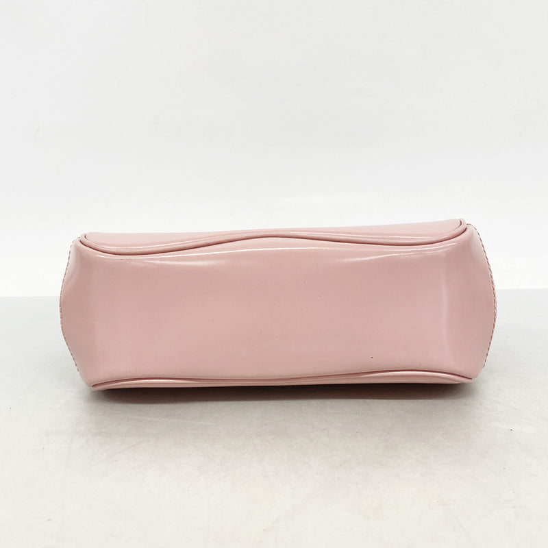 【6he4772-k】グッチ ハンドバッグ バンブー 353522 レザー ピンク シルバー金具【中古】レディース