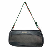【6he4774-k】グッチ ハンドバッグ シェリーライン 92820 デニム ブラック シルバー金具【中古】レディース