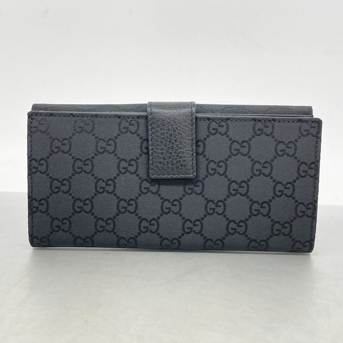 【6he4797-k】グッチ 長財布 GGナイロン 231835 ナイロン ブラック シルバー金具【中古】レディース