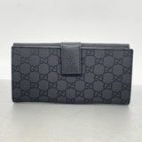 【6he4797-k】グッチ 長財布 GGナイロン 231835 ナイロン ブラック シルバー金具【中古】レディース