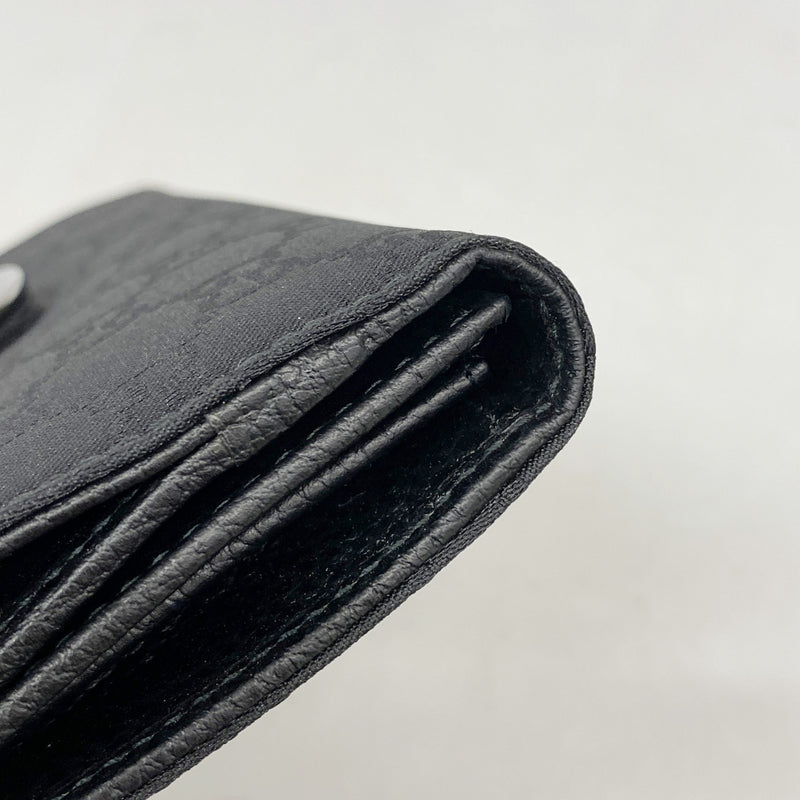 【6he4797-k】グッチ 長財布 GGナイロン 231835 ナイロン ブラック シルバー金具【中古】レディース