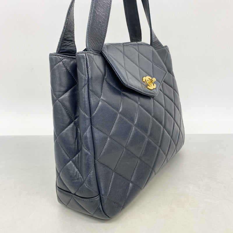 【6he4799-k】シャネル ハンドバッグ マトラッセ ラムスキン ブラック ゴールド金具【中古】レディース