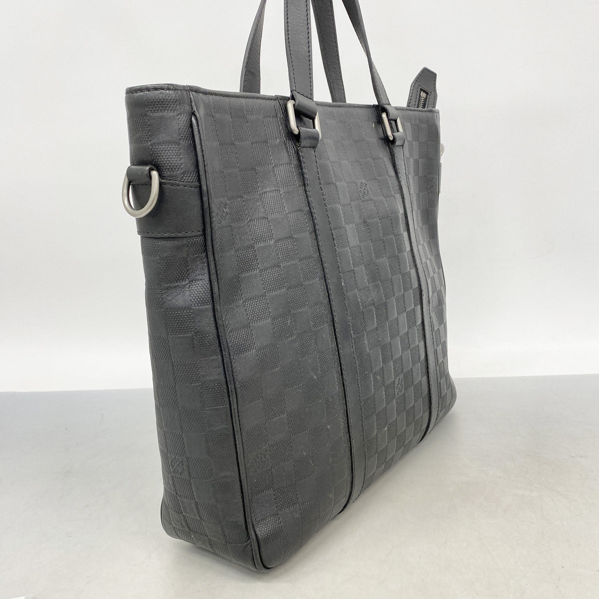 【6he4801-k】ルイヴィトン トートバッグ ダミエ・アンフィニ タダオPM N41269 オニキス 【中古】メンズ