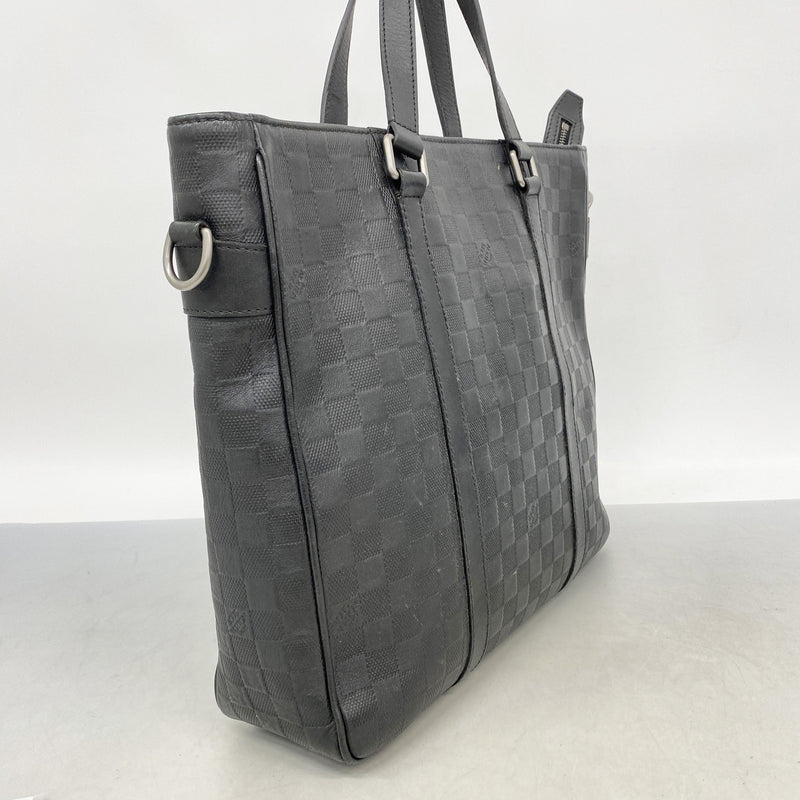 【6he4801-k】ルイヴィトン トートバッグ ダミエ・アンフィニ タダオPM N41269 オニキス 【中古】メンズ