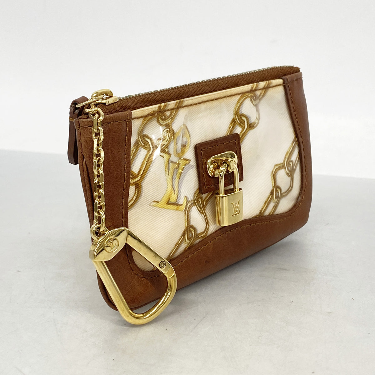 【6he4806-k】ルイヴィトン コインケース モノグラム・チャーム ポシェットクレ M95164 ブロン【中古】レディース