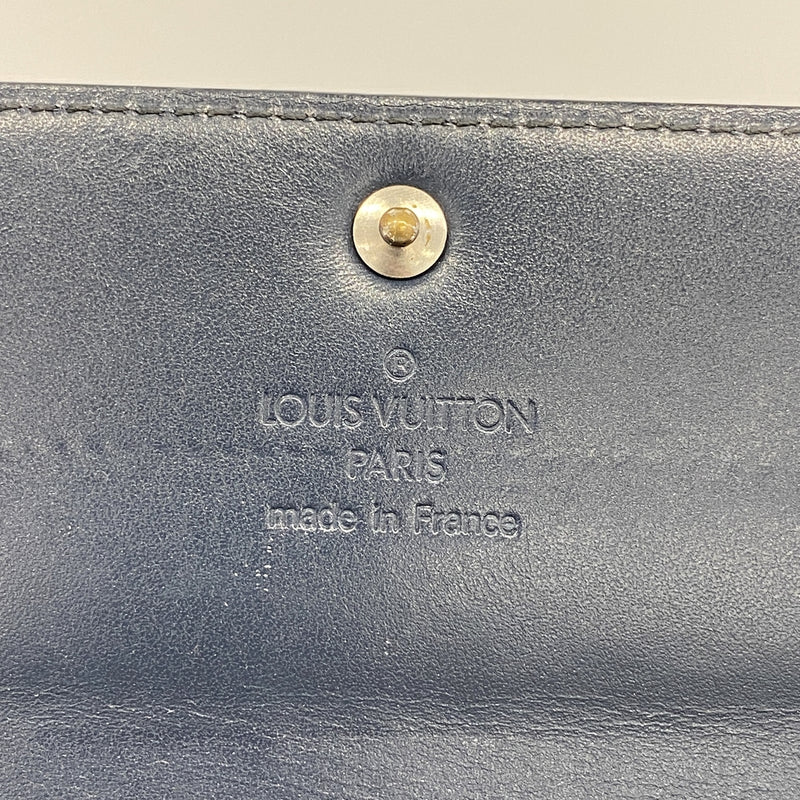 【6he4824】ルイヴィトン 長財布 モノグラム・マット ポシェットポルトモネクレディ M65102 ブルー【中古】レディース