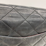 【6he4826】シャネル ショルダーバッグ マトラッセ/パリ限定 Wフラップ Wチェーン ラムスキン ブラック ゴールド/シルバー金具【中古】レディース
