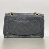 【6he4826】シャネル ショルダーバッグ マトラッセ/パリ限定 Wフラップ Wチェーン ラムスキン ブラック ゴールド/シルバー金具【中古】レディース