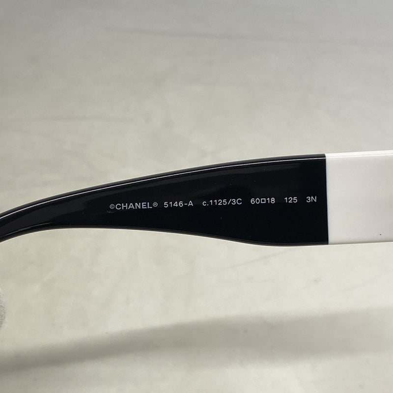 【6he4837】シャネル サングラス 5146-A プラスチック ブラック シルバー金具【中古】レディース