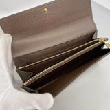 【6he4838】ルイヴィトン 長財布 ダミエ ポシェットポルトモネクレディ N61724 エベヌ【中古】レディース