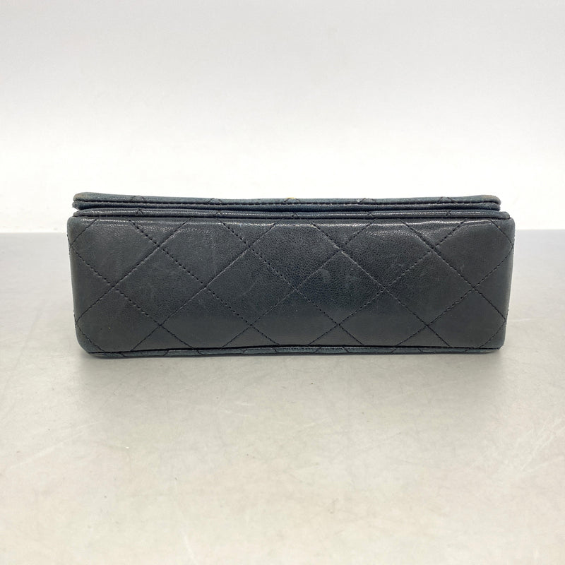 【6he4844】シャネル ショルダーバッグ ミニマトラッセ チェーンショルダー ラムスキン ブラック ゴールド金具【中古】レディース