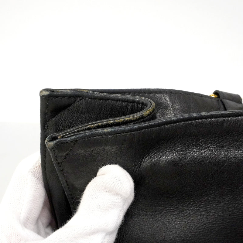 【6he4867】シャネル チェーントート ラムスキン ブラック ゴールド金具【中古】レディース