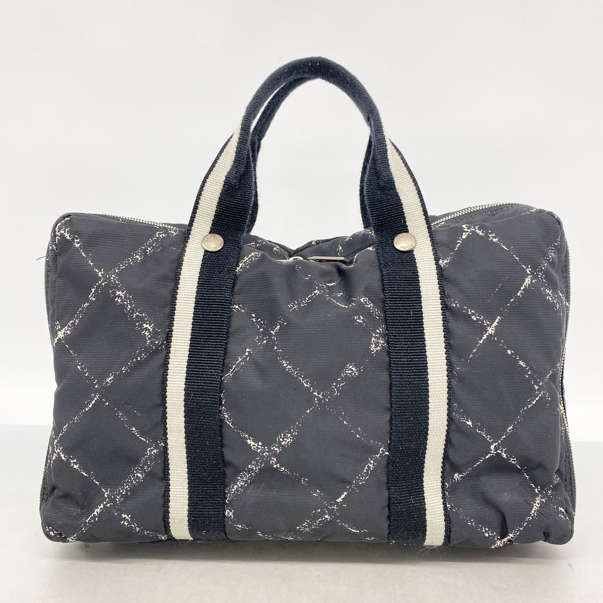 【6he4874】シャネル ブリーフケース 旧トラベル ナイロン ブラック シルバー金具【中古】レディース