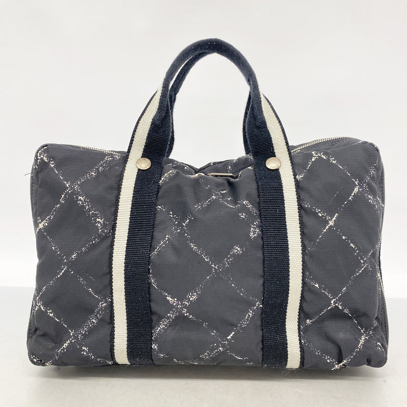 【6he4874】シャネル ブリーフケース 旧トラベル ナイロン ブラック シルバー金具【中古】レディース