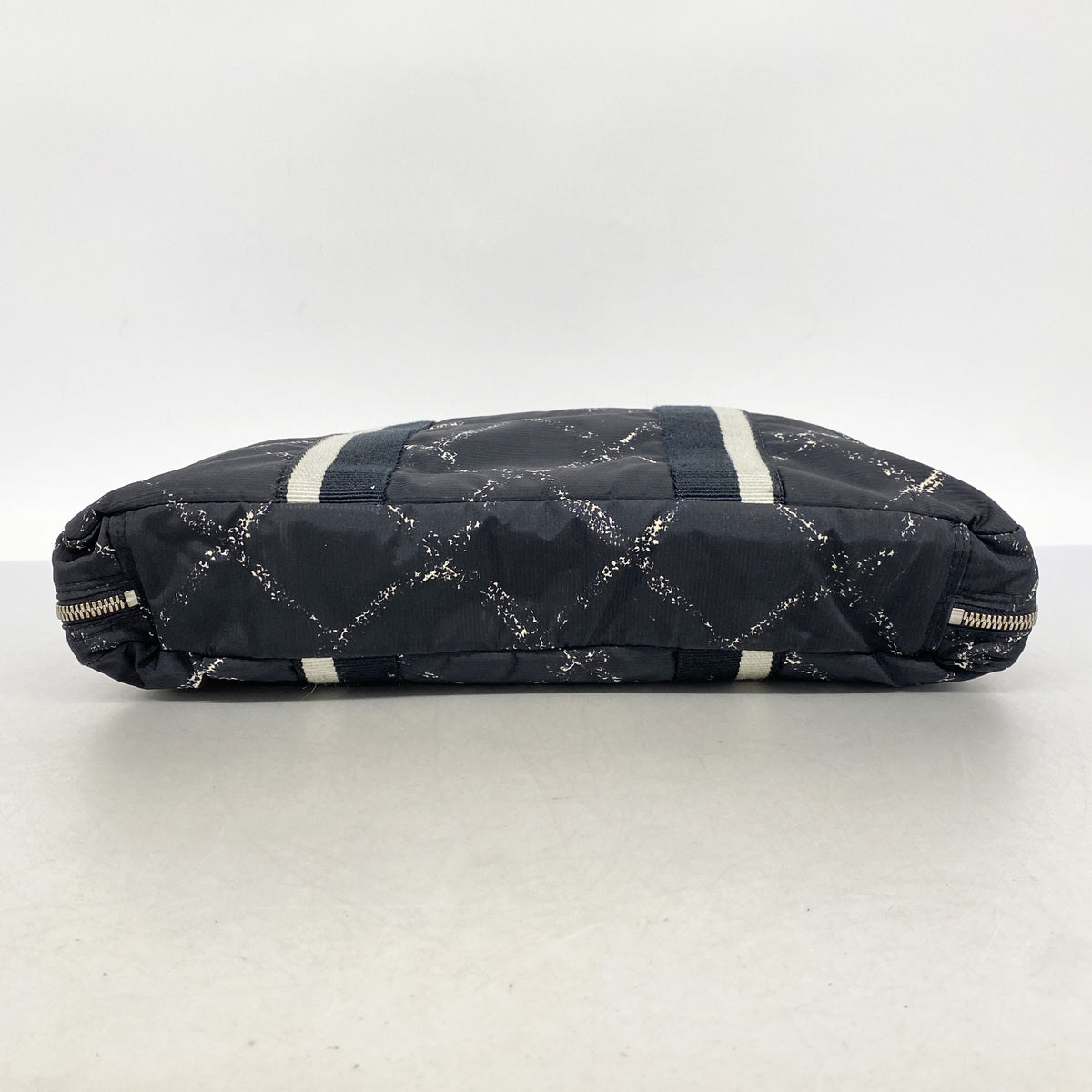 【6he4874】シャネル ブリーフケース 旧トラベル ナイロン ブラック シルバー金具【中古】レディース