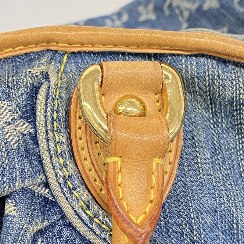 【6he4896】ルイヴィトン ハンドバッグ モノグラム・デニム ネオカヴィMM M95349 ブルー 2wayバック【中古】レディース